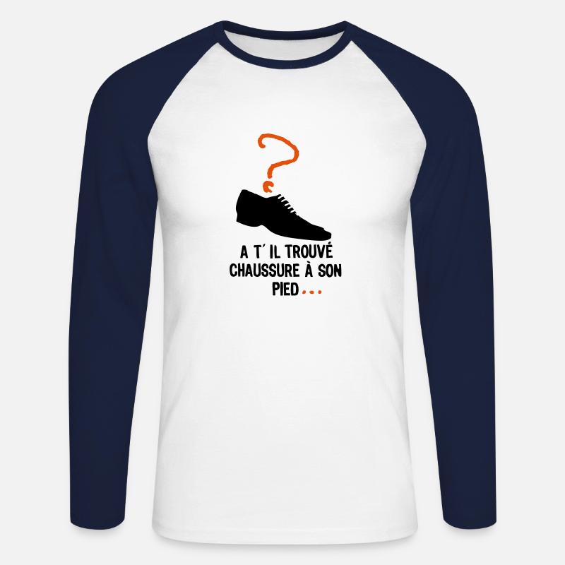 is ft2 shoe - Unisex Long Sleeve Baseball T-Shirt - white/navy
