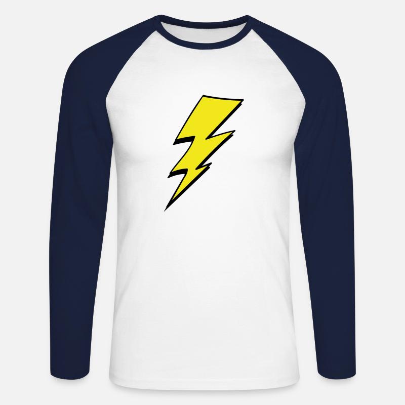 Blitz - Unisex Baseballshirt langarm - Weiß/Navy