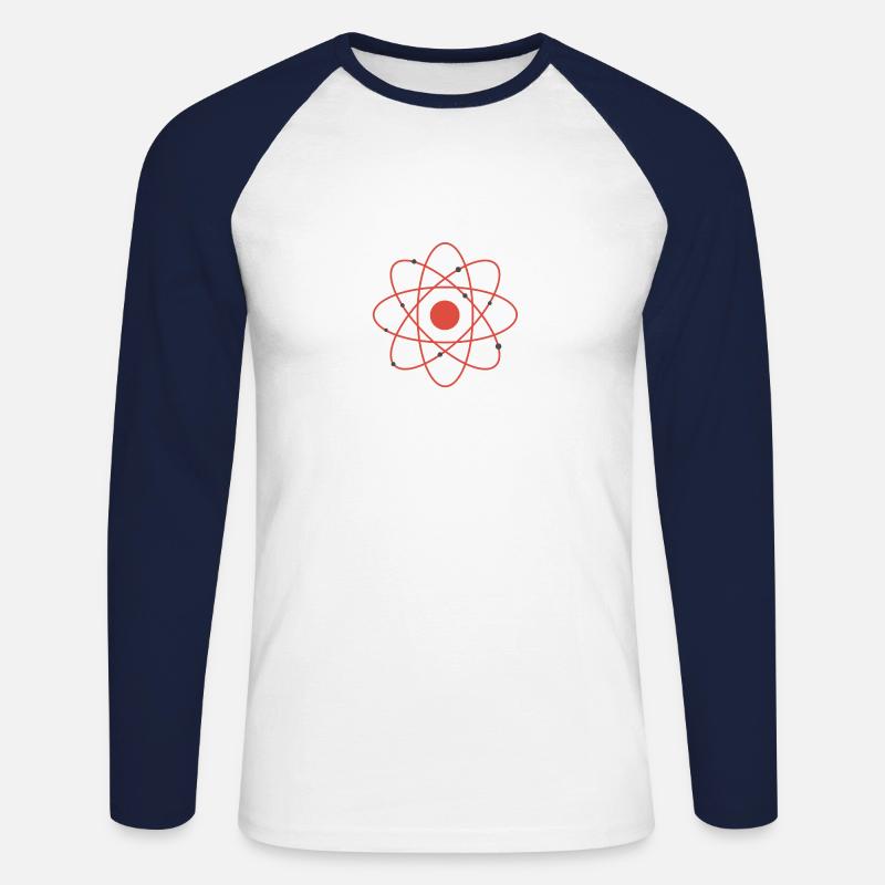 Atom - Unisex Baseballshirt langarm - Weiß/Navy