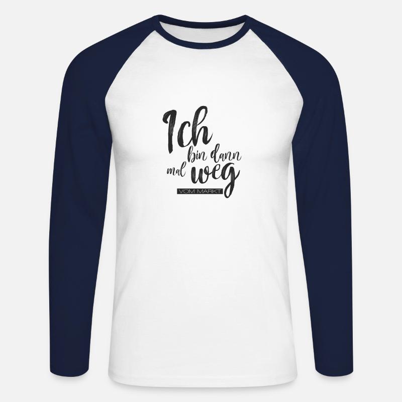 Ich bin dann mal weg - Unisex Baseballshirt langarm - Weiß/Navy
