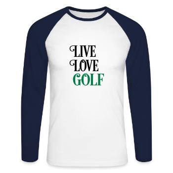 golf - T-shirt baseball manches longues Homme - blanc/marine - Devant - Nik (191cm)