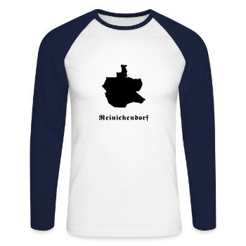 Berlin District de Reinickendorf noir - T-shirt baseball manches longues Homme - blanc/marine - Devant - Nik (191cm)