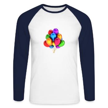 A bouquet of balloons - Unisex Long Sleeve Baseball T-Shirt - white/navy - Front - Nik (191cm)
