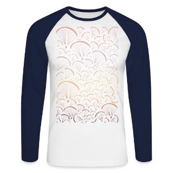 Paragliders course sunset - Unisex Long Sleeve Baseball T-Shirt - white/navy - Front - Nik (191cm)