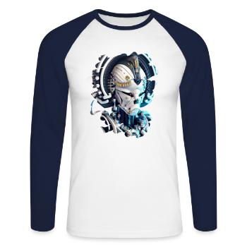 Gamer Hero - Unisex Long Sleeve Baseball T-Shirt - white/navy - Front - Nik (191cm)