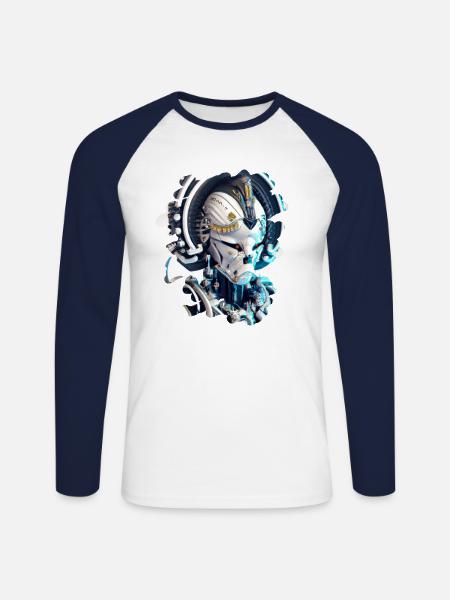 Gamer Hero - Unisex Long Sleeve Baseball T-Shirt - white/navy