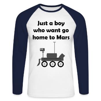 The Mars Explorers - Unisex Long Sleeve Baseball T-Shirt - white/navy - Front - Nik (191cm)