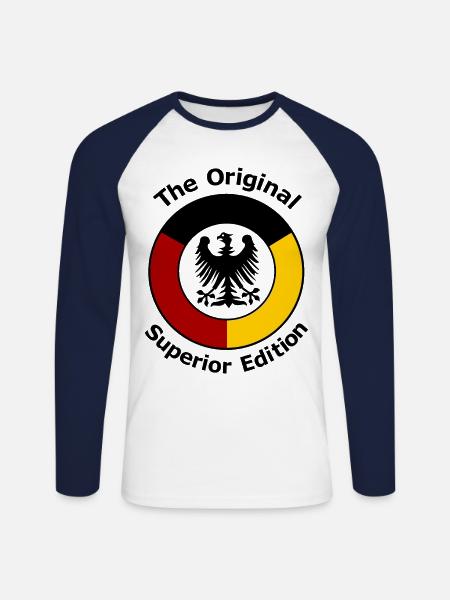 The Germans - Unisex Long Sleeve Baseball T-Shirt - white/navy