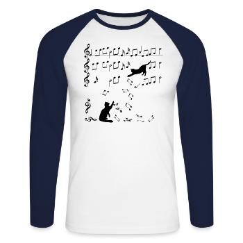 Musique de musique jouets instrument cadeau - T-shirt baseball manches longues Homme - blanc/marine - Devant - Nik (191cm)