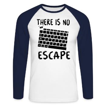 Nerd Geek Wortspiel Escape Coder lustig Geschenk - Unisex Baseballshirt langarm - Weiß/Navy - Vorne - Nik (191cm)