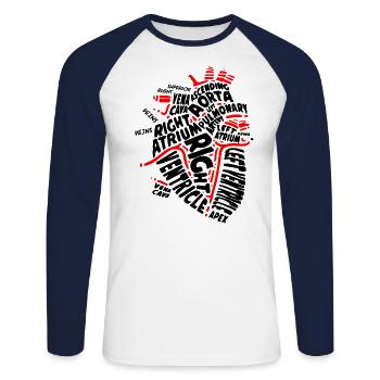 Heart doctors nurses organs medicine poison - Unisex Long Sleeve Baseball T-Shirt - white/navy - Front - Nik (191cm)