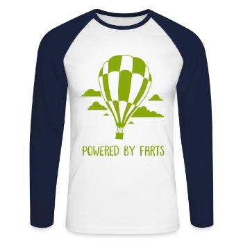Ballonfahrer Ballonfahrt Heißluftballon - Unisex Baseballshirt langarm - Weiß/Navy - Vorne - Nik (191cm)