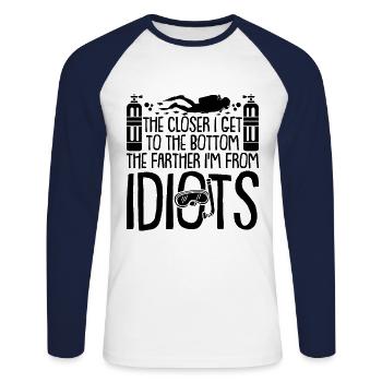 Plongée Plongée En Apérient Diving - T-shirt baseball manches longues Homme - blanc/marine - Devant - Nik (191cm)