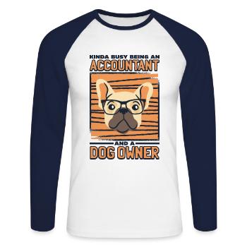 Buchhalter Buchhaltung fiananzamt - Unisex Baseballshirt langarm - Weiß/Navy - Vorne - Nik (191cm)
