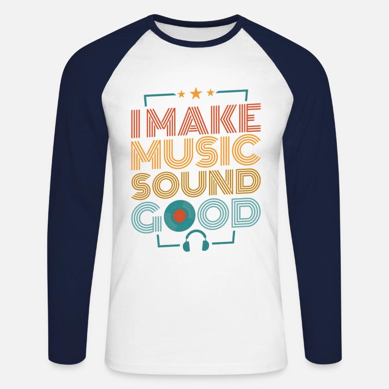 Techniciens audio techniques d’organisation - T-shirt baseball manches longues Homme - blanc/marine