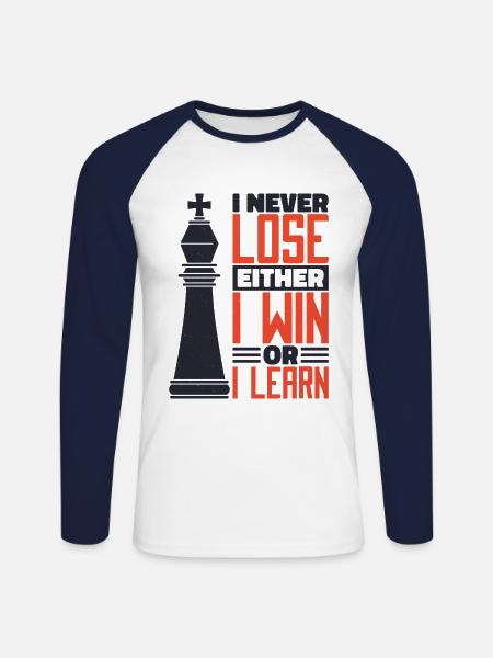 Échecs échiquier échiquier - T-shirt baseball manches longues Homme - blanc/marine