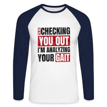 Physiotherapist Physiotherapy Profession - Unisex Long Sleeve Baseball T-Shirt - white/navy - Front - Nik (191cm)