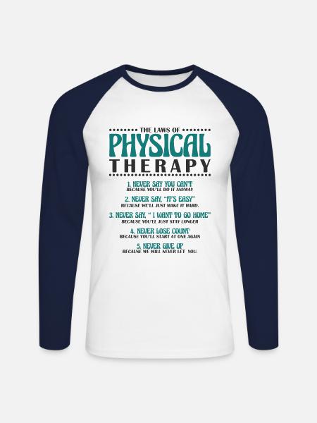 Physiotherapy Physiotherapist Therapist - Unisex Long Sleeve Baseball T-Shirt - white/navy