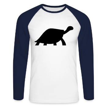 tortue - T-shirt baseball manches longues Homme - blanc/marine - Devant - Nik (191cm)
