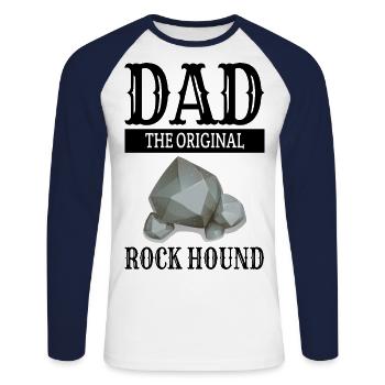 Geological Stones Collector Rockhounding Dad - Unisex Long Sleeve Baseball T-Shirt - white/navy - Front - Nik (191cm)