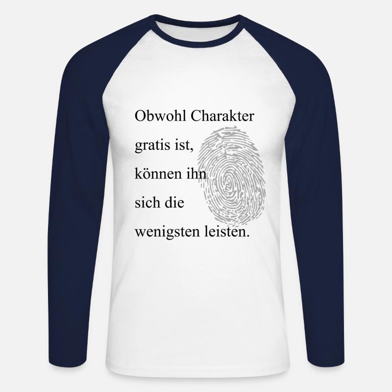 Charakter ist gratis - Unisex Baseballshirt langarm - Weiß/Navy