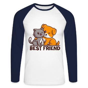 Best Friend - Best Friend - Unisex Long Sleeve Baseball T-Shirt - white/navy - Front - Nik (191cm)