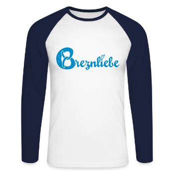 Breznliebe für München! - Unisex Baseballshirt langarm - Weiß/Navy - Vorne - Nik (191cm)