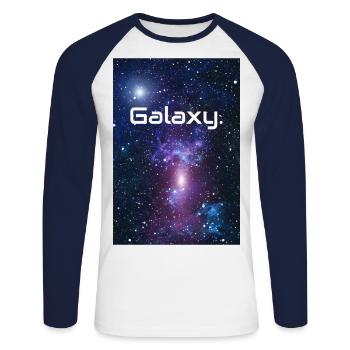 Galaxy Wort Universum Sterne Milchstraße Geschenk - Unisex Baseballshirt langarm - Weiß/Navy - Vorne - Nik (191cm)