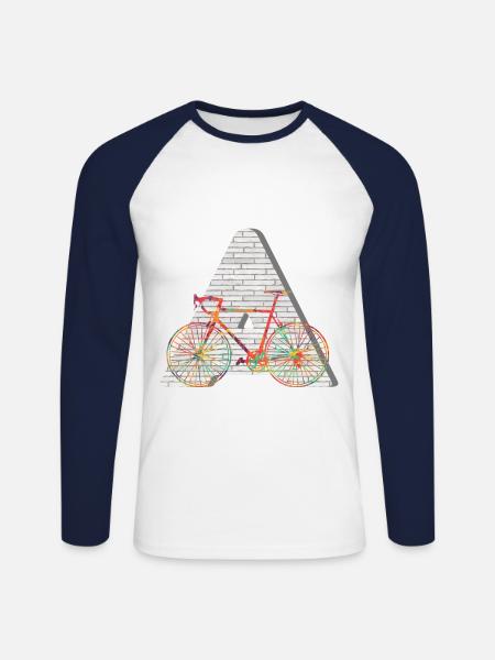 bicycle e 249 a - Unisex Long Sleeve Baseball T-Shirt - white/navy