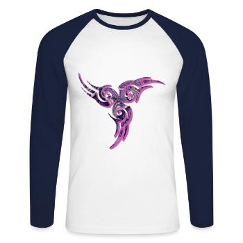 celtic symbol e 75 - Unisex Long Sleeve Baseball T-Shirt - white/navy - Front - Nik (191cm)
