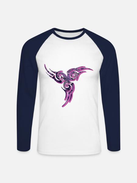 celtic symbol e 75 - Unisex Long Sleeve Baseball T-Shirt - white/navy