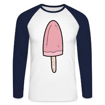 Eis am Stiel - Unisex Baseballshirt langarm - Weiß/Navy - Vorne - Nik (191cm)