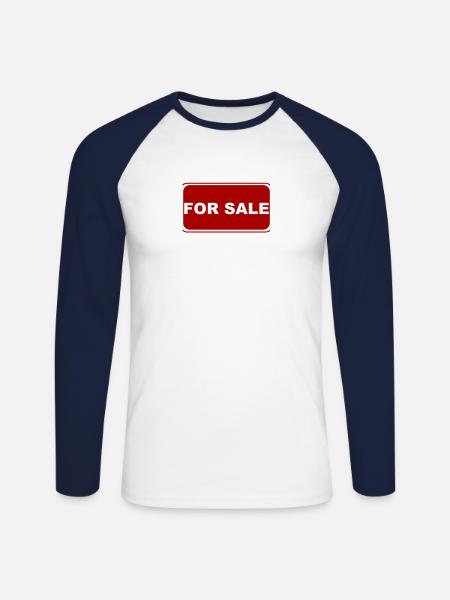 FOR SALE - Unisex Long Sleeve Baseball T-Shirt - white/navy