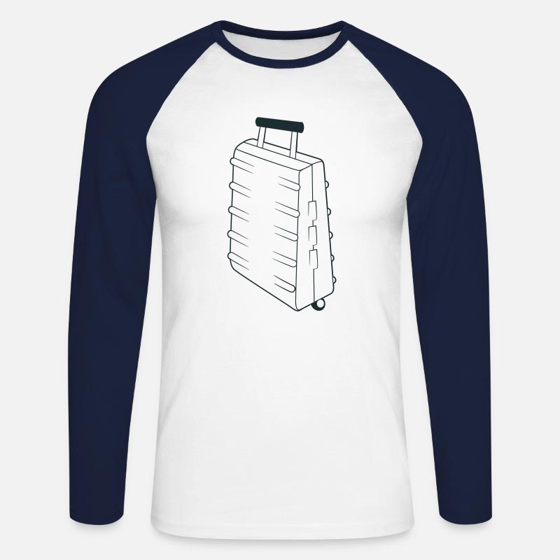 Starker, robuster, aufrechter Standkoffer - Unisex Baseballshirt langarm - Weiß/Navy