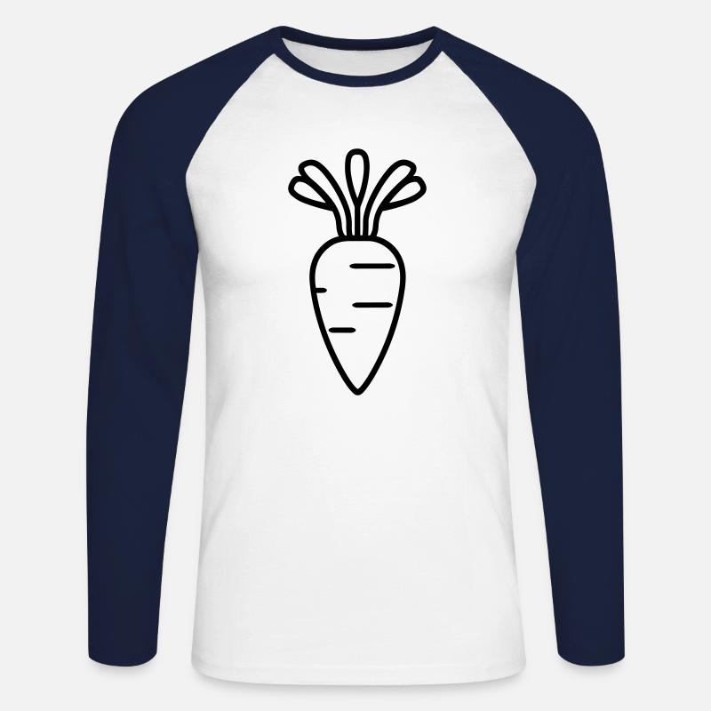 Karotte - Unisex Baseballshirt langarm - Weiß/Navy