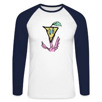 Animaux drôles oiseaux animaux - T-shirt baseball manches longues Homme - blanc/marine - Devant - Nik (191cm)