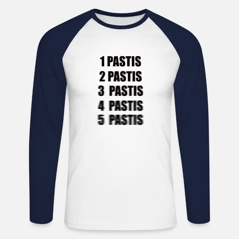 5 Pastis - Unisex Baseballshirt langarm - Weiß/Navy