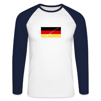 Pêche Anglaise Anglaise Anglaise De Pêche - T-shirt baseball manches longues Homme - blanc/marine - Devant - Nik (191cm)