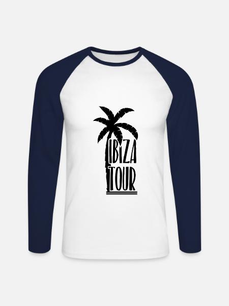 Ibiza - Unisex Long Sleeve Baseball T-Shirt - white/navy