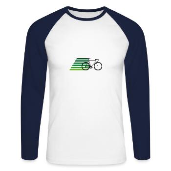 Bicycle with green stripes - Unisex Long Sleeve Baseball T-Shirt - white/navy - Front - Nik (191cm)