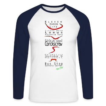 Les courbes de votre vie - Les courbes de votre vie - T-shirt baseball manches longues Homme - blanc/marine - Devant - Nik (191cm)