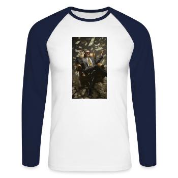 Chef - Unisex Long Sleeve Baseball T-Shirt - white/navy - Front - Nik (191cm)
