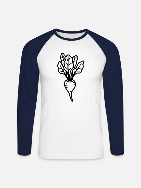 Beet - Unisex Long Sleeve Baseball T-Shirt - white/navy