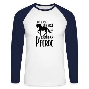 Horses Happiness Rider Gift Idea Horse Friend - Unisex Long Sleeve Baseball T-Shirt - white/navy - Front - Nik (191cm)