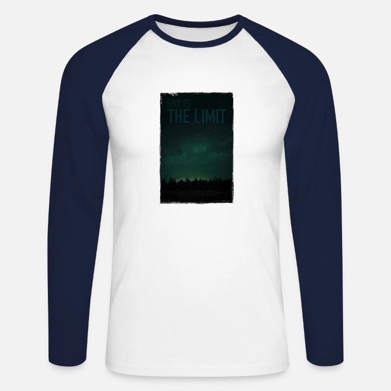 Sky ist das Limit - Unisex Baseballshirt langarm - Weiß/Navy