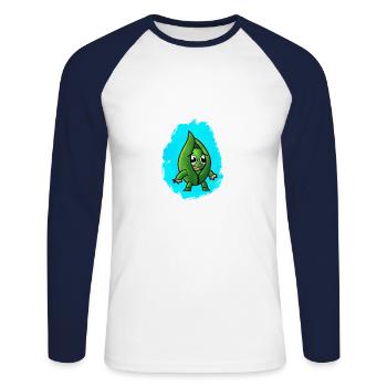 T-Shirt von Flijolito de Mucha Lucha - Unisex Baseballshirt langarm - Weiß/Navy - Vorne - Nik (191cm)