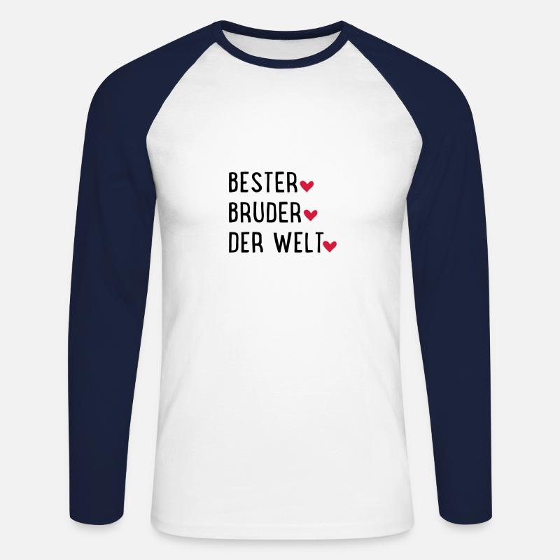 Bester Bruder der Welt - Unisex Baseballshirt langarm - Weiß/Navy
