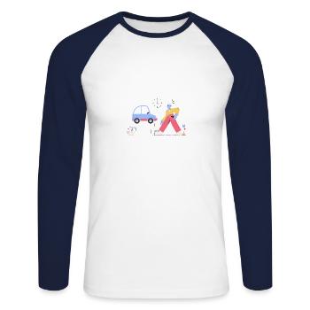 Pablo - Car service - Unisex Baseballshirt langarm - Weiß/Navy - Vorne - Nik (191cm)
