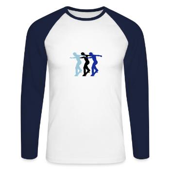 patineurs - T-shirt baseball manches longues Homme - blanc/marine - Devant - Nik (191cm)