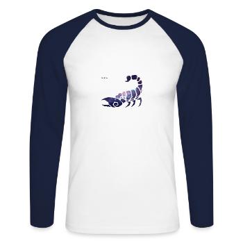 Skorpion - Sternzeichen - Unisex Baseballshirt langarm - Weiß/Navy - Vorne - Nik (191cm)